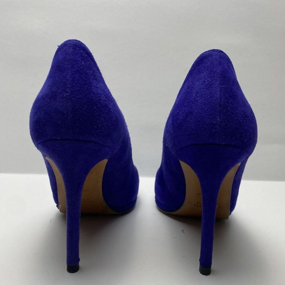 MINELLI Paris Royal Blue Suede Pointed Toe Pumps Size 38 - Picture 6 of 12